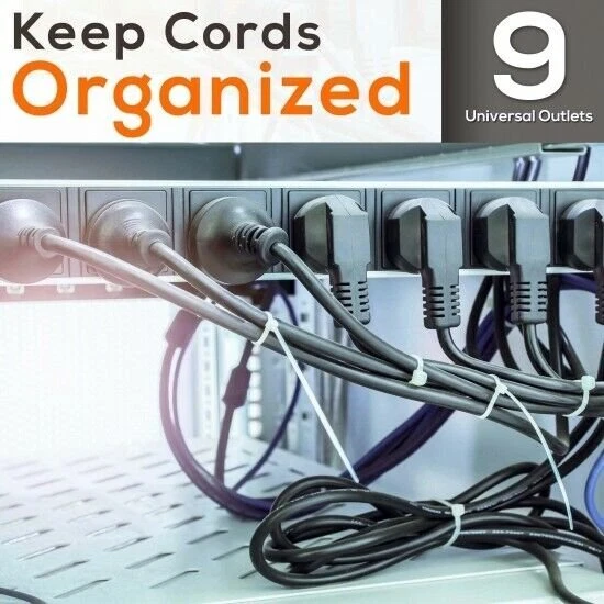 New PylePro PDBC70 1U Rack Mount AC Power Supply Strip 15A 1800VA Cords And Wire - Image 4 of 4