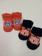 NCAA AUBURN TIGER- Baby Booties - BOYS 2 PAIR PACK $6, embroidered applique logo