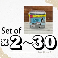 Daiso Spiral cotton swabs Q-tip ear pick cleaning stick black 180pcs Set of 2-30