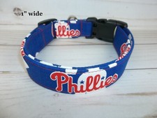 Philadelphia PHILLIES MLB Terri's Dog Collar custom made adjustable fabric