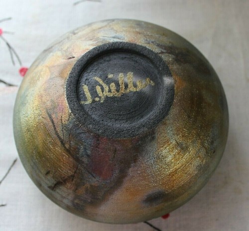 Artist “Jeremy Diller” SIGNED RAKU Pueblo Jar modern art pottery New with tags - Picture 3 of 8