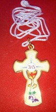 Holy Communion Cross Necklace, Made in Italy, Stamped Italy