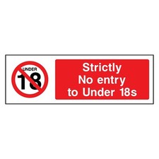 Strictly No Entry Under 18s Sign or Sticker | GENE0100