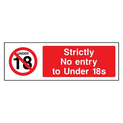 Strictly No Entry Under 18s Schild oder Aufkleber | GENE0100