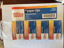  Lot of 8 800 Small Paper Clip/Boxes Office Depot 1 Smooth Paper Clips-USA NIB