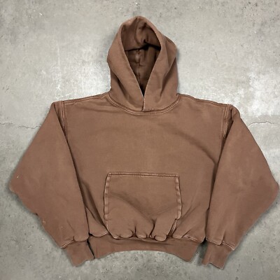 Yeezy Gap Double Face Thick Heavyweight Hoodie Sweatshirt Brown S