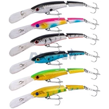 Dr.Fish 6 Pack Fishing Jointed Jerkbait Minnow Lures 5.3", 1/2oz Floating Crankb