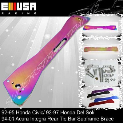 Rear Tie Bar Subframe Brace Chameleon 93-97 Del Sol 92-95 Civic 94-01 Integra 