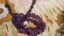 Collana ametista E Due Bracciali, Set Ametista 3 Pezzi, pietre viola