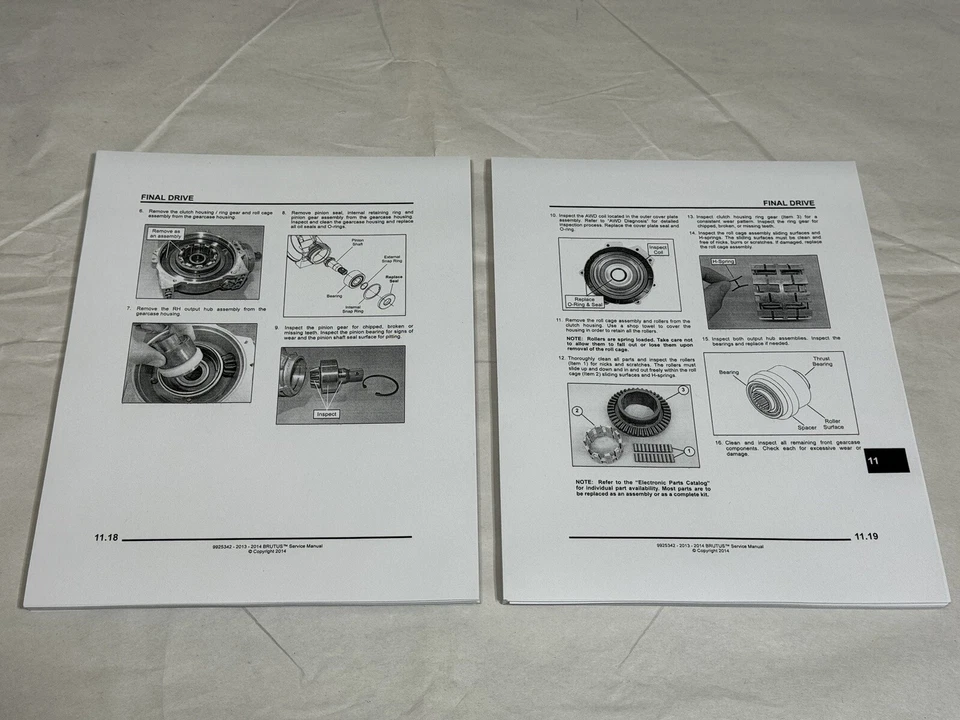 Printed Official Service Shop Repair Manual 2013 2014 Polaris Brutus HD LE PTO - Image 3 of 3