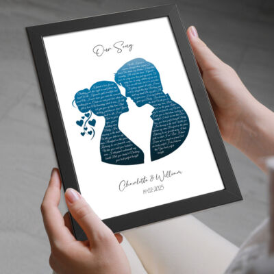Our Song Lyrics Print Custom Anniversary Gift for Couples, Him or Her Christmas