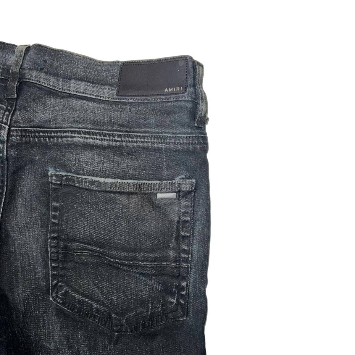 Amiri Black Shotgun Distressed Denim Jeans Light Fade Size Amiri Black Shotgun Distressed Denim Jeans Light Fade Size