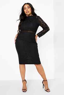 white lace plunge peplum frill midi dress Antheia main image 0