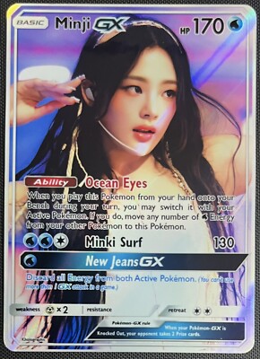 NewJeans Minji GX Custom Pokemon Card K-pop Poca Photocard | eBay