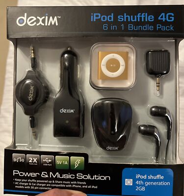 Apple iPod shuffle 4th Generation (2010) Orange (2GB) with DEXIM accessories!