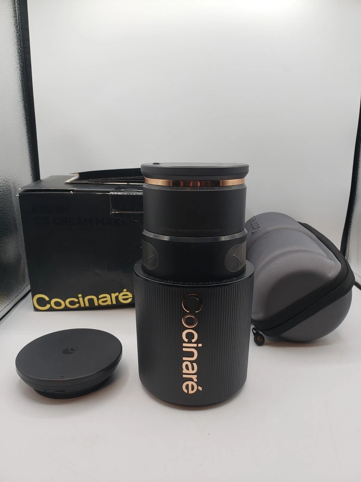 Cocinare KRUSH Ice Cream Maker, Wireless & Portable, Sorbet Gelato Maker. Used.