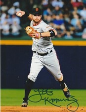 JEFF KEPPINGER  SAN FRANCISCO GIANTS   ACTION SIGNED 8x10