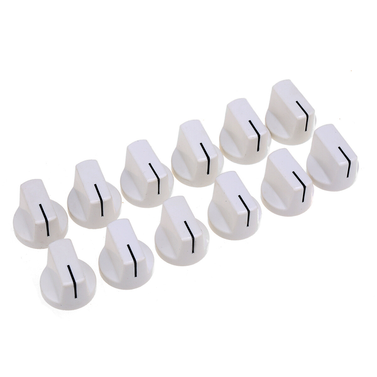 Musiclily Pro 12Pcs White Universal Inch Metric Guitar AMP Effect Pedal Knob Set