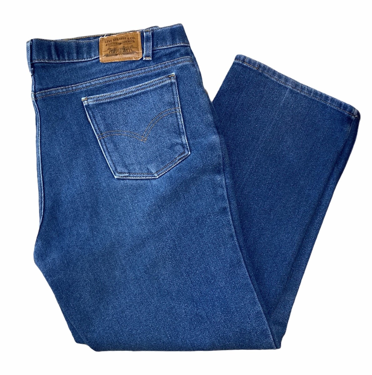 Vintage Levis Denim Blue Jeans Orange Tab Action Jeans Mens 42x30 Medium  Wash