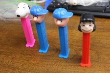 Lot of 4 PEZ Dispensers 2 Charlie Brown, 1 Lucy, 1 Snoopy 1960's
