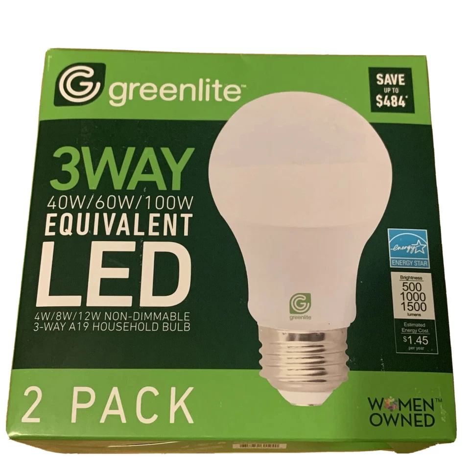 48 A19 3-Way LED Bulbs Bright White 3000k 40W 60W 100w Equivalent Non-Dimmable - Image 2 of 4