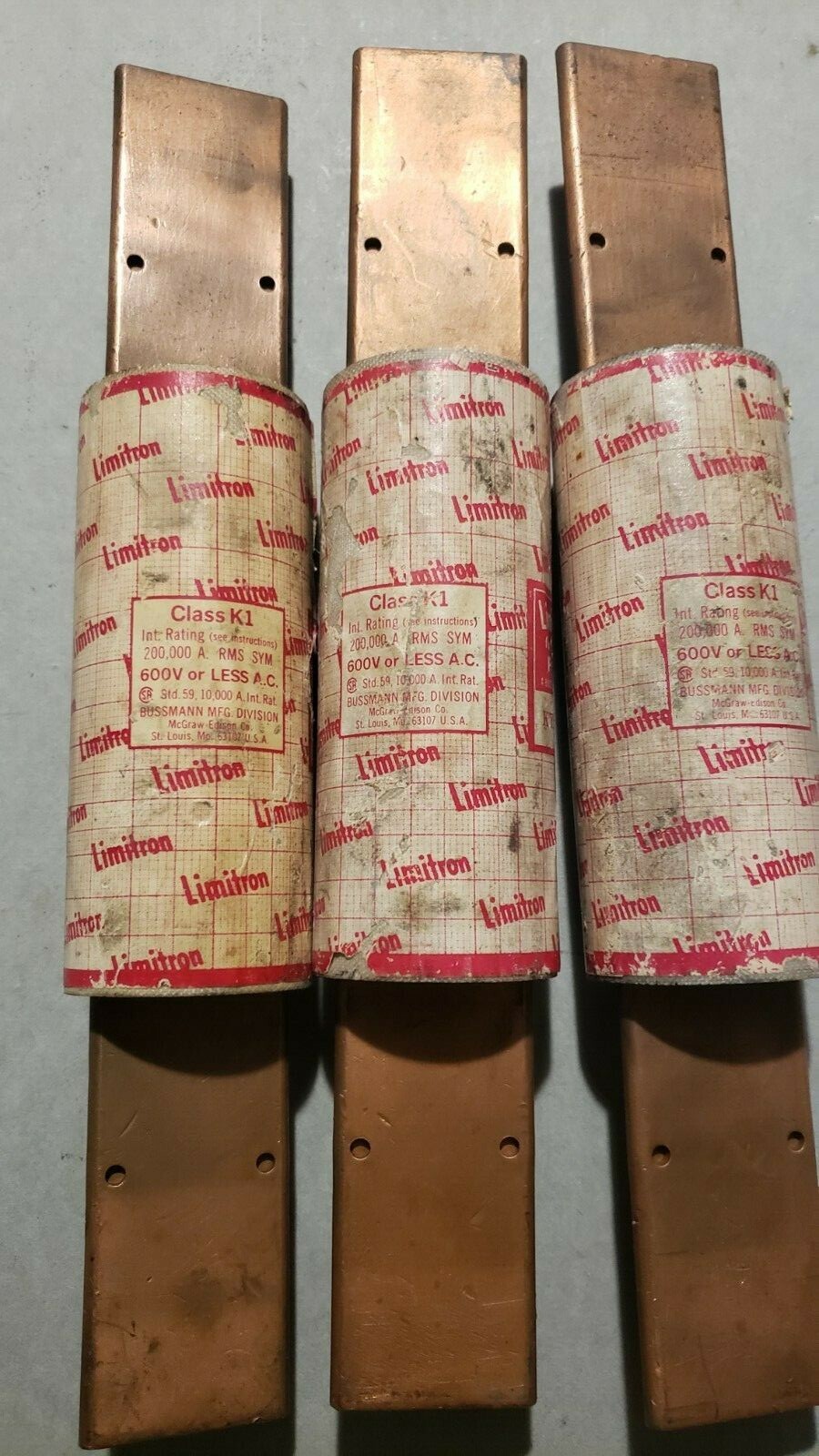 LOT OF THREE BUSSMANN LIMITRON KTS400 400 AMP FAST ACTING FUSES