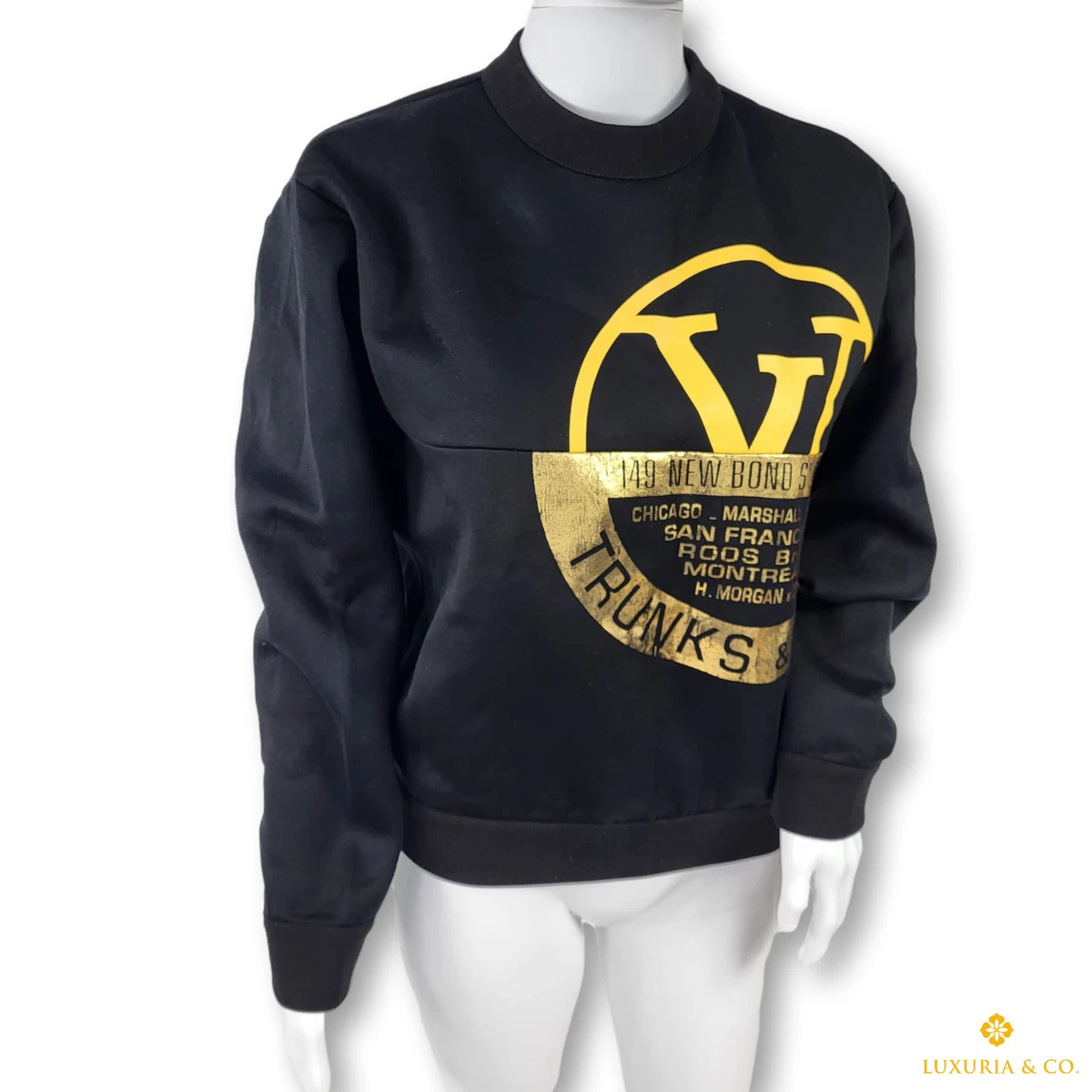 Louis Vuitton Men's Black Cotton Trunks & Bags Sweatshirt