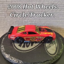 Hot Wheels Circle Tracker 2008 Mattel Red Flames 1:64 Toy Race Car 8 08