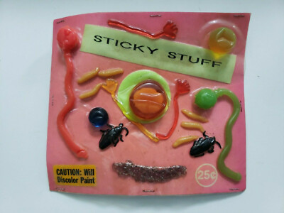 Vintage Sticky Stuff Old Gumball Vending Machine Display Card #205