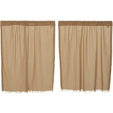 New Primitive Country Farmhouse TAN TOBACCO CAFE TIERS Curtains 36"L