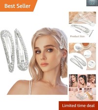Luxury Rhinestone Crystal Hair Clips - 2Pcs Glitter Barrettes for All Occasions