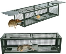 Live Animal Humane Trap 2-Door Trap Cage for Chipmunk Rats Squirrels Voles