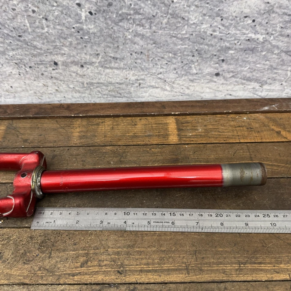 Vintage Tange Japan Steel Road Bike Fork 1" Threaded 27in Wheel Red Tall - Image 2 of 4