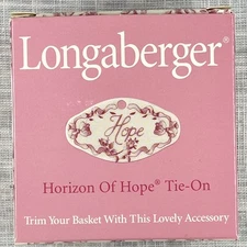 Longaberger 2000 Horizon of Hope Basket Tie-On - New