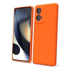 for Motorola Moto Phone Case Liquid Silicone, Thin Slim Soft Edge 2024 Orange