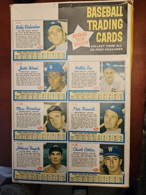 1962 POST TOASTIES CEREAL BASEBALL COMPLETE BOX NELLIE FOX BOBBY RICHARDSON ETC