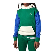NWT Jordan Boys Brooklyn Fleece Pullover Hoodie Color Block Green Size M 10-12 