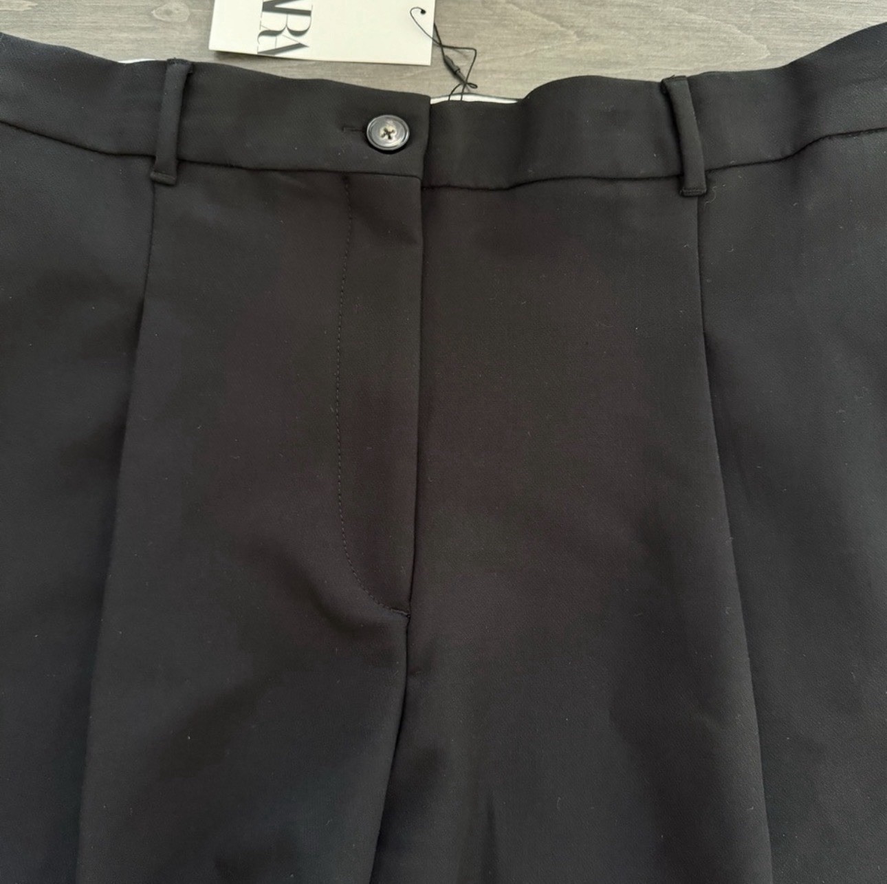 Zara black trousers pleated dress shorts size XL NWT thumbnail 3