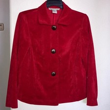 Requirements Scarlet Red Women's Corduroy Blazer Large Buttons Size Large