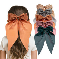 5PCS Hair Bows for Girls  Women   Big Hair Bow Clips, Hair Ribbons, Alligator C