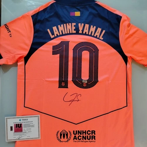 Lamine Yamal Signed Autographed FC Barcelona Soccer Jersey With COA