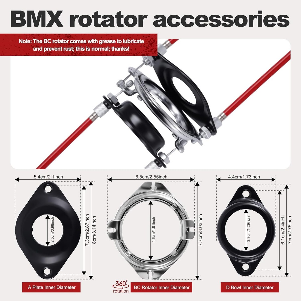 Premium BMX Bike Gyro Brake Cables Front Rear As shown in the