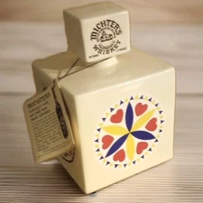 VTG MICHTER'S Whiskey HEX BOTTLE 4"x4"x6" Decanter  PA Dutch Folk Art - BARCORE