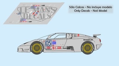 Decals Bugatti EB110 Daytona 1996 05 1:32 1:43 1:24 1:18 Slot Calcas