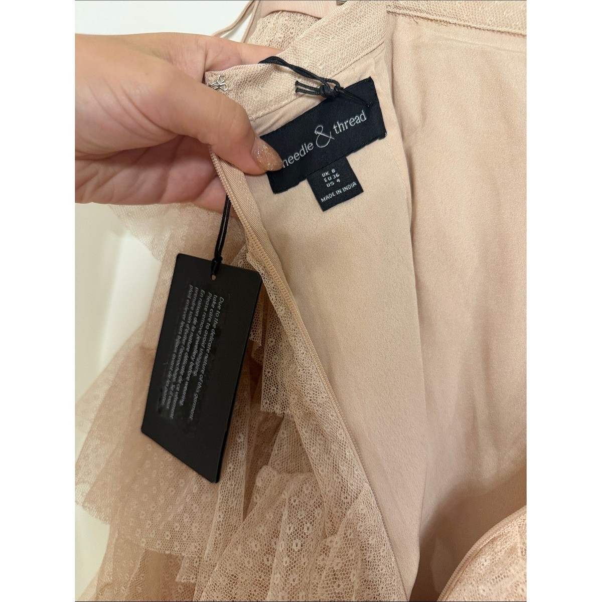 NWT Needle and Thread Scallop Tulle Skirt In Rose Quartz Size 4 View 5
