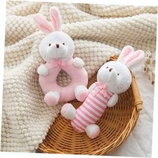 Plush Baby Soft Rattle Toys for Infants, First Stuffed Animal Shaker Pink Bunny