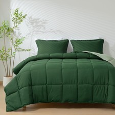 3pc Green Queen Size Bedding Comforter Set Duvet Insert Blanket