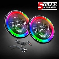 Faros LED redondos de 7 pulgadas RGB luz halo para camioneta Chevy C10 C20 Nova