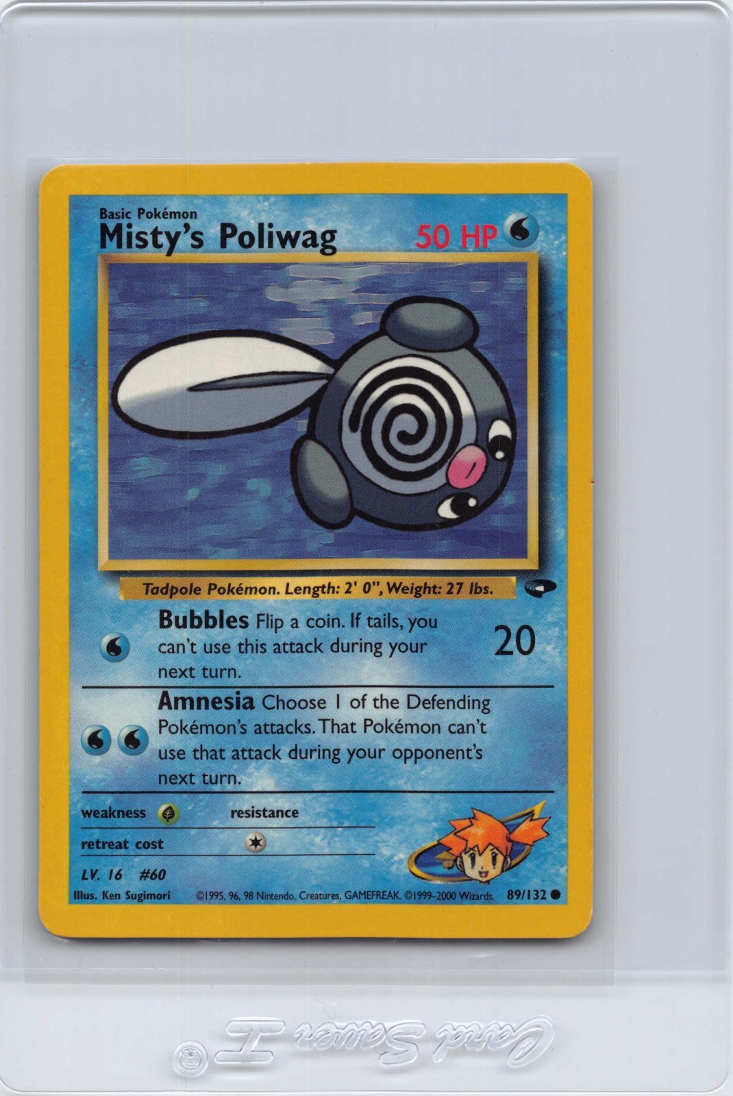 Misty's Poliwag 89/132 - Gym Challenge - VINTAGE WORC POKEMON CARD - NM