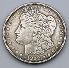 1902 Morgan Silver Dollar VF Silver Philadelphia Mint USA Coin .900